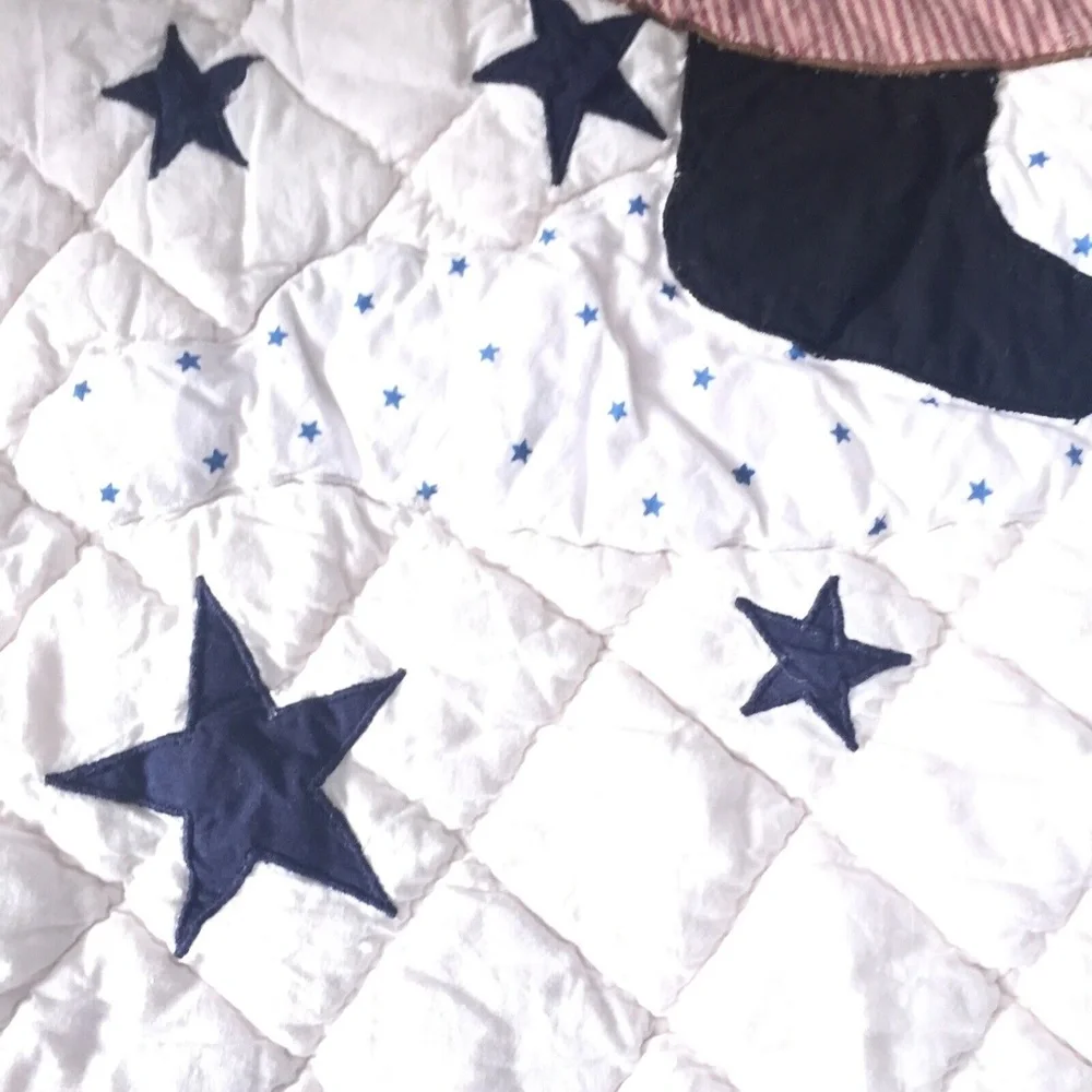 Handmade Quilt Patchwork Red White Blue Christmas Santa Americana Small 43
